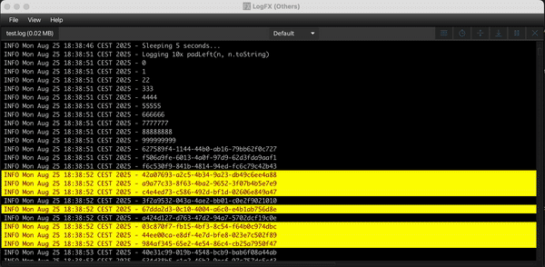 Projects in LogFX